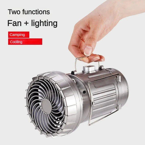 6in1 portable outdoor LED camping lantern with fan solar charge rechargeable light energy saving tent lamp flashlight