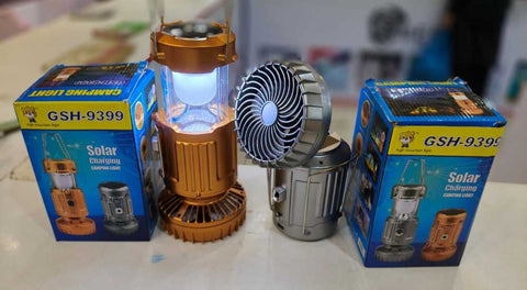 6in1 portable outdoor LED camping lantern with fan solar charge rechargeable light energy saving tent lamp flashlight
